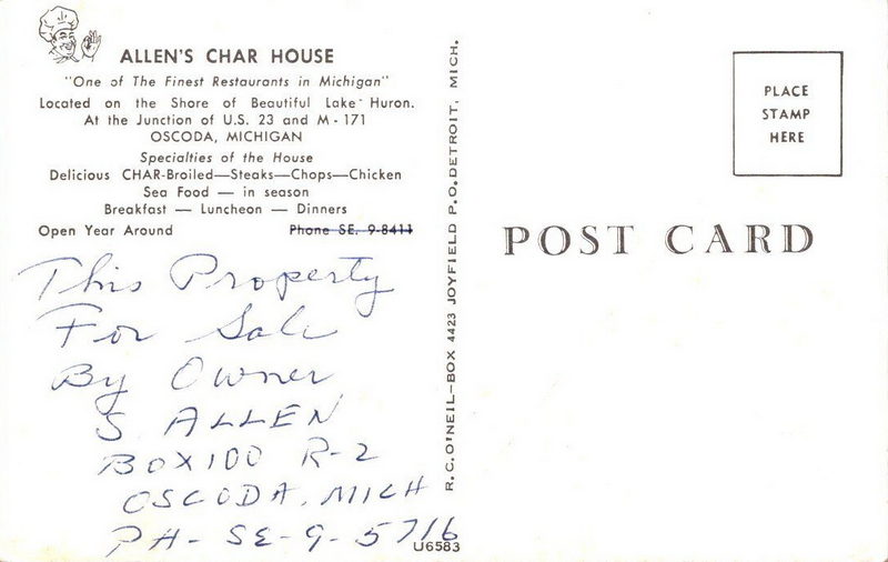 Allens Char House - Old Postcard